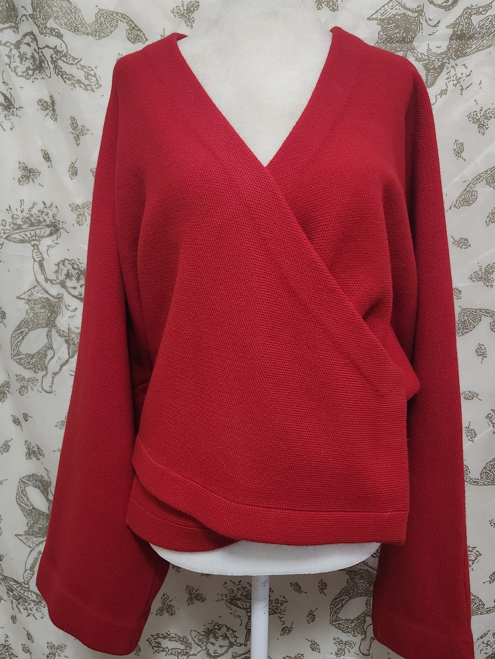 ZARA Red 100% Wool Crop Kimono Coat Limited Edition Medium - Women | Color: Red